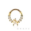 316L SURGICAL STEEL MULTI ROUND CZ STAR RING SEPTUM HINGED SEGMENT HOOP RING